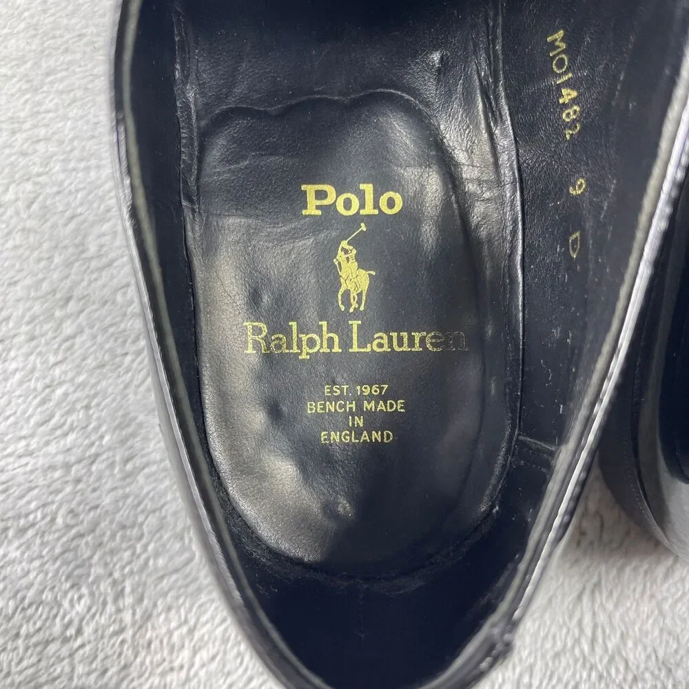 Crockett & Jones Polo Ralph Lauren Tuxedo Dress Shoes Men 9 Black Patent Leather